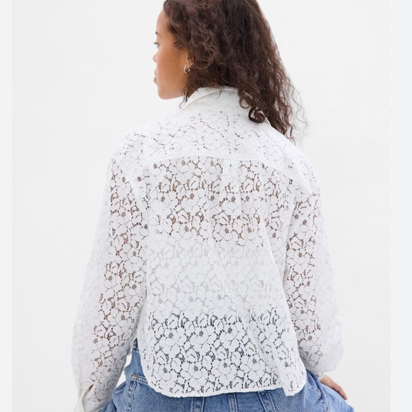 NEW Gap Cropped White Lace Shirt XS - Picture 3 of 11